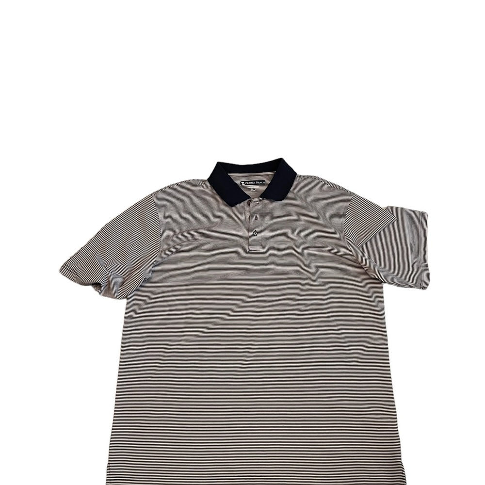 pebble beach performance golf shirts xl tan and‎ black stripes polyester
